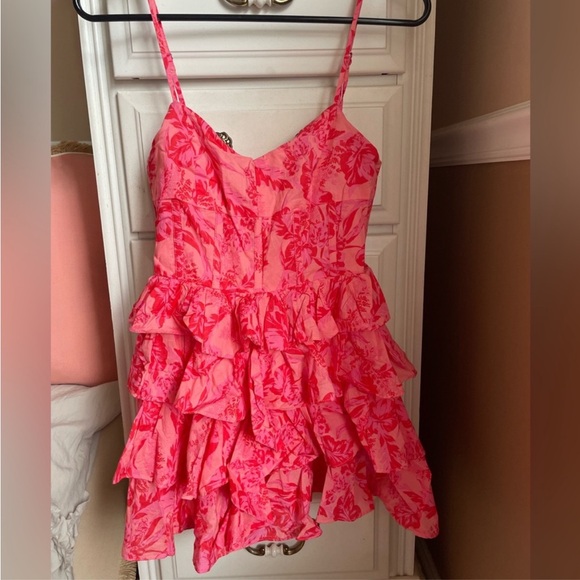 Olivaceous Dresses & Skirts - Olivaceous Coral Pink Floral Dress